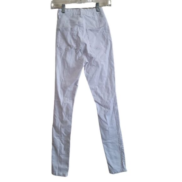 AP Blue by Aphrodite Jeans  Womens White Distress Skinny Highwaist Jeans Size 3 - Picture 2 of 8